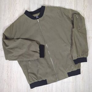 Perch by Blu Pepper Women’s 3XL XXXL Army Green Full Zip Bomber Jacket Coat